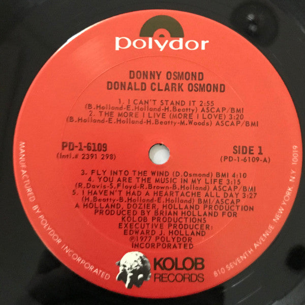 Donny Osmond : Donald Clark Osmond (LP, Album, San)