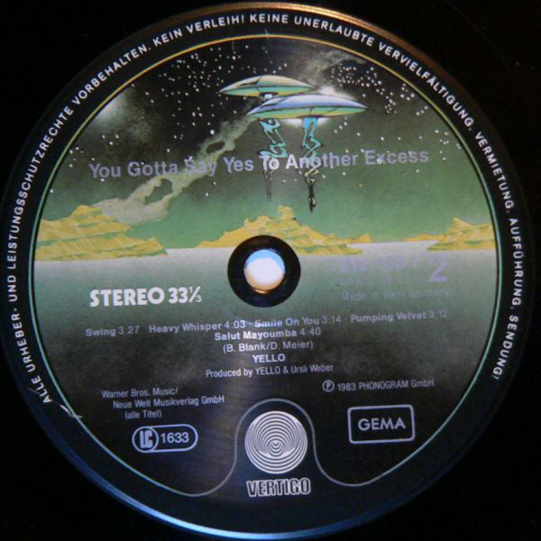 Yello : You Gotta Say Yes To Another Excess (LP, Album, Gre)