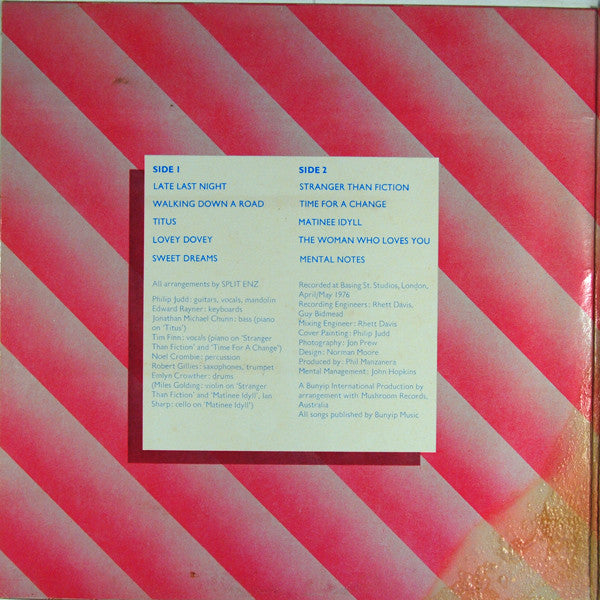 Split Enz : Mental Notes (LP, Album, Gat)