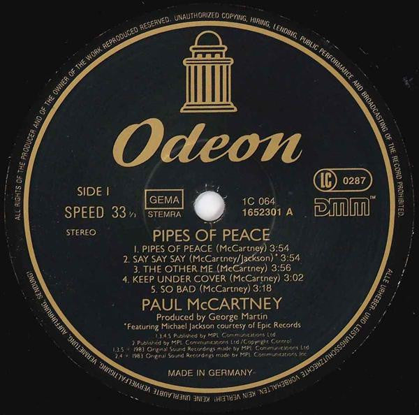 Paul McCartney : Pipes Of Peace (LP,Album,Stereo)