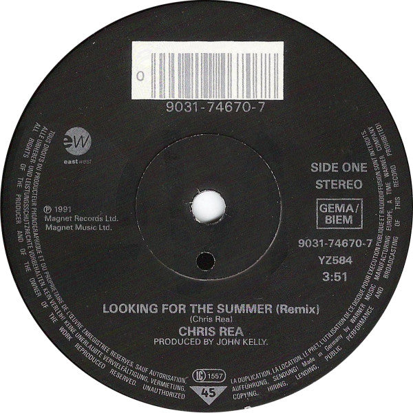Chris Rea : Looking For The Summer (7", Single, Sol)