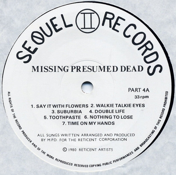 Missing Presumed Dead : How's Your Bum For Cracking Walnuts? (LP, Album)