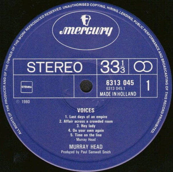 Murray Head : Voices (LP, Album)