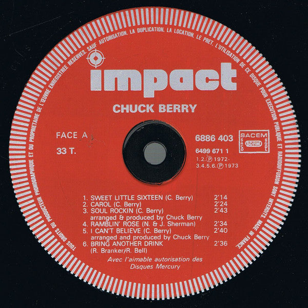 Chuck Berry : Chuck Berry (LP, Comp, RE)
