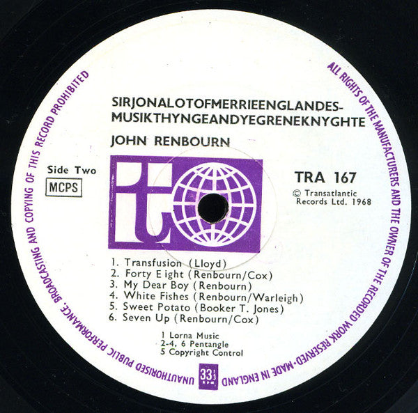 John Renbourn : Sir John Alot Of Merrie Englandes Musyk Thyng & Ye Grene Knyghte (LP, Album)