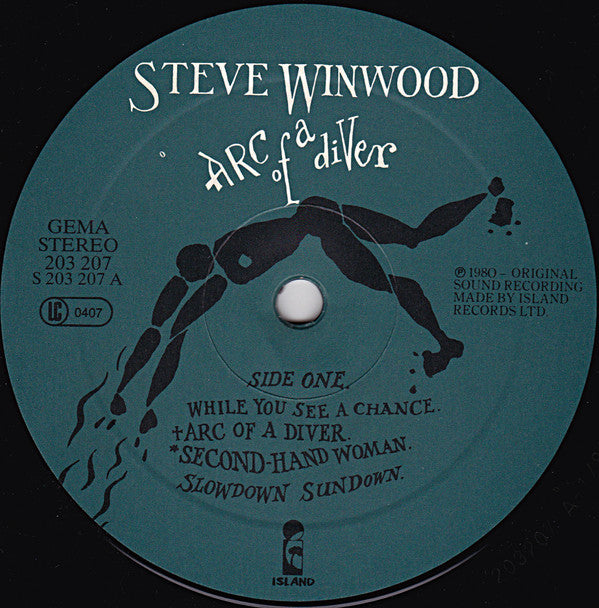 Steve Winwood : Arc Of A Diver (LP, Album, RP)
