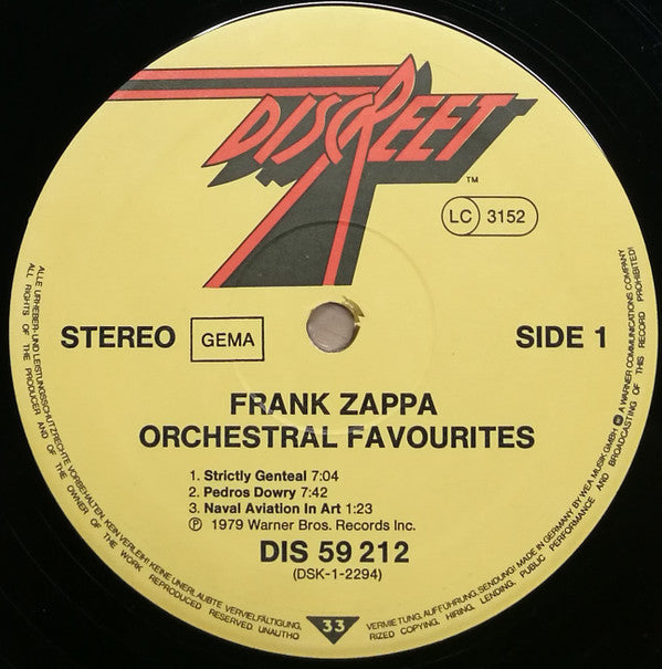 Frank Zappa : Orchestral Favorites (LP, Album)
