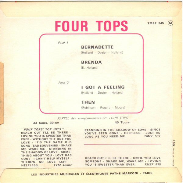 Four Tops : Bernadette (7", EP)
