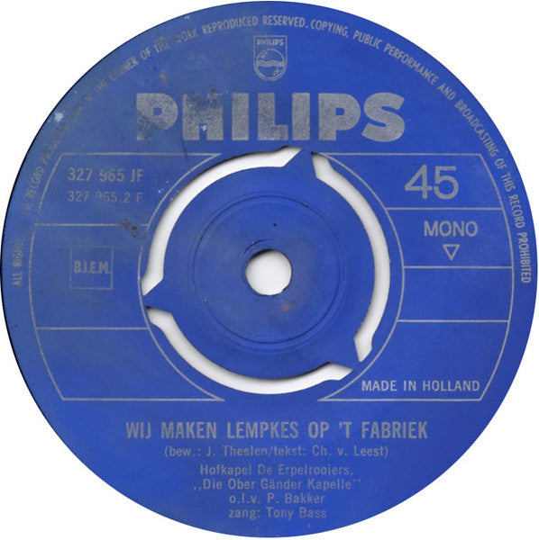 Tony Bass (2) en De Eppelrooiers, Die Obergänderkappelle o.l.v. P. Bakker (2) : Carnaval In De Lichtstad! No. 2 (7", Single, Mono, 3-P)