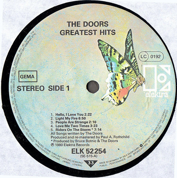 The Doors : Greatest Hits (LP, Comp)