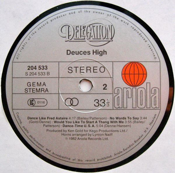 Delegation : Deuces High (LP, Album)