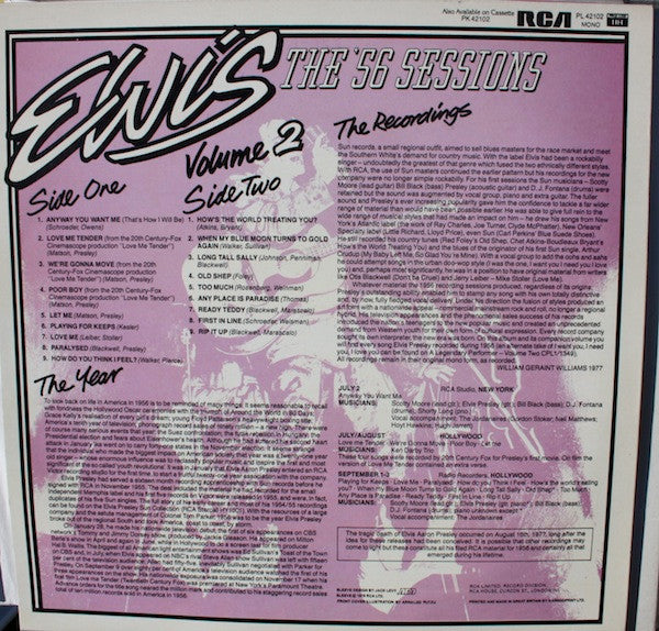 Elvis Presley : The '56 Sessions Volume 2 (LP,Compilation,Mono)