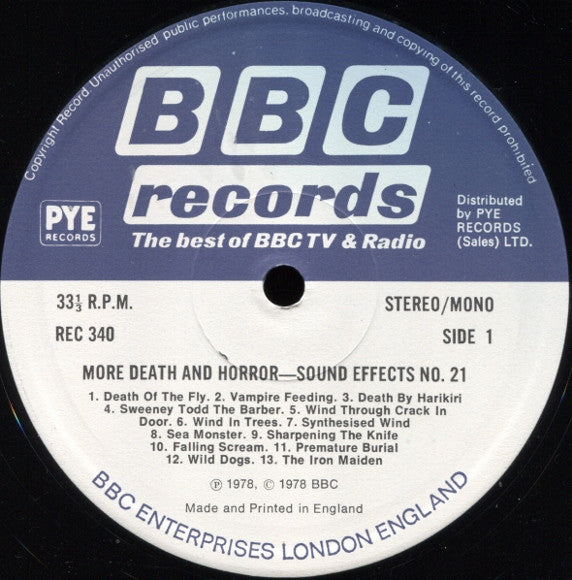 Mike Harding (3), Peter Harwood : More Death & Horror - Sound Effects No. 21 (LP, Album)