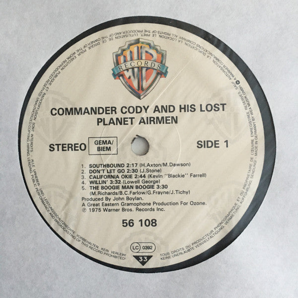 Commander Cody And His Lost Planet Airmen : Commander Cody And His Lost Planet Airmen (LP, Album, RE)