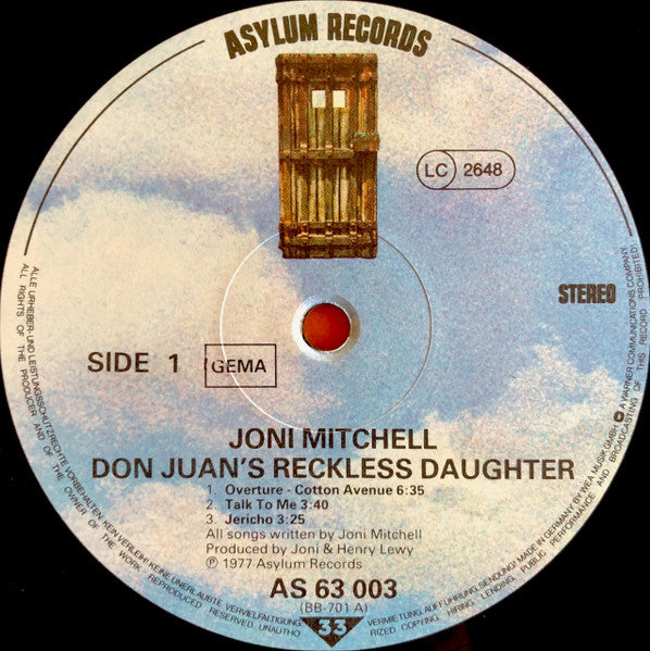 Joni Mitchell : Don Juan's Reckless Daughter (2xLP, Album, RE)
