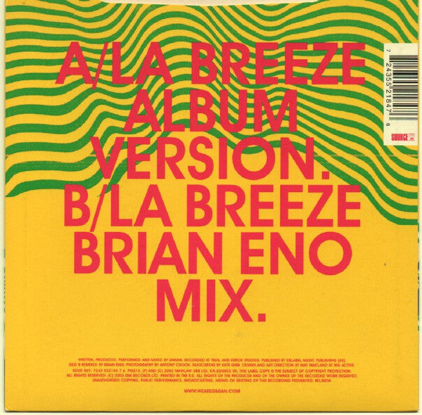 Simian - La Breeze (7", Single) - De Platen Aap – Vinylwinkel in Brielle & online webshop voor muziekliefhebbers