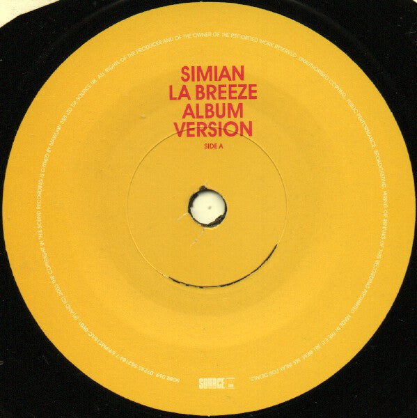 Simian - La Breeze (7", Single) - De Platen Aap – Vinylwinkel in Brielle & online webshop voor muziekliefhebbers