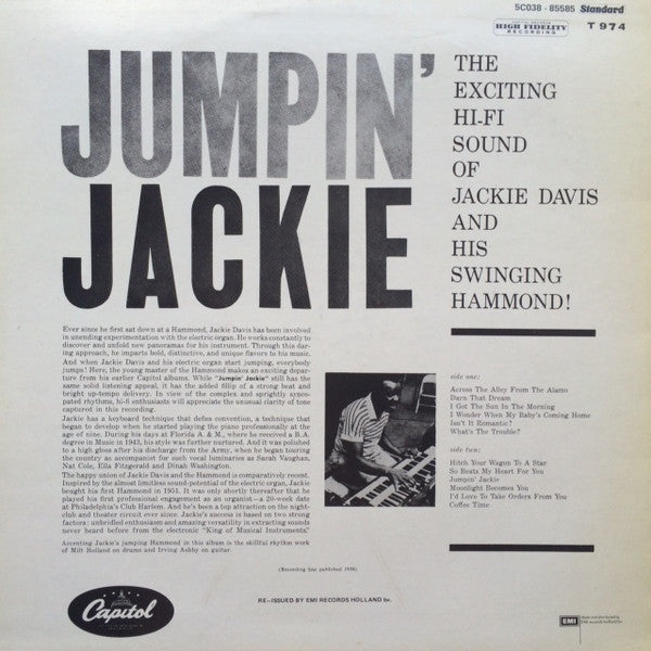 Jackie Davis : Jumpin' Jackie (LP, Album, RE)