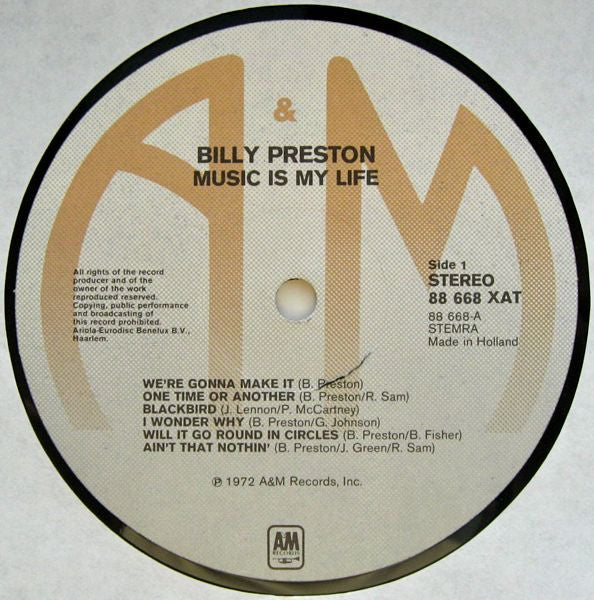 Billy Preston : Music Is My Life (LP,Album,Reissue)
