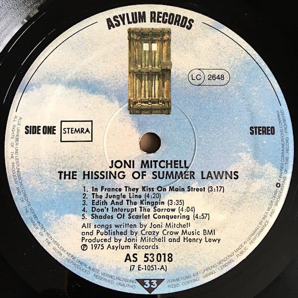 Joni Mitchell : The Hissing Of Summer Lawns (LP, Album, RE, Gat)