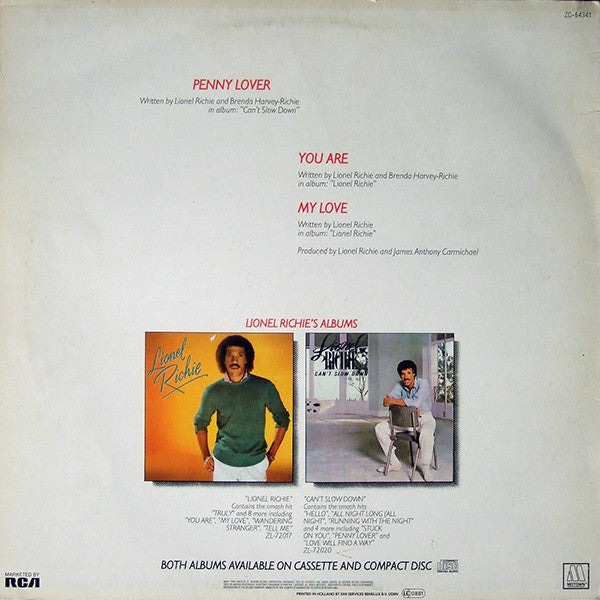 Lionel Richie : Penny Lover (Extended Version) (12")