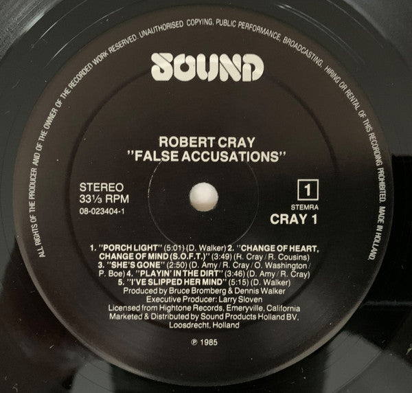 The Robert Cray Band : False Accusations (LP, Album)