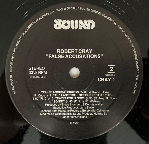The Robert Cray Band : False Accusations (LP, Album)