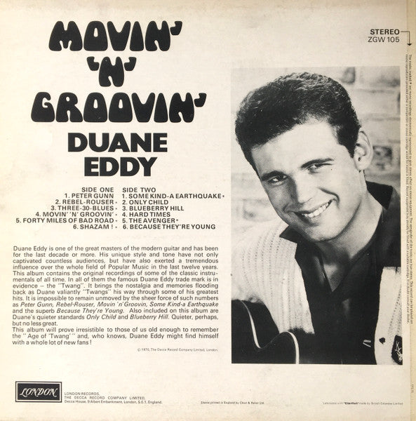 Duane Eddy : Movin' 'N' Groovin' (LP, Comp)