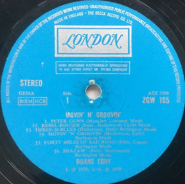 Duane Eddy : Movin' 'N' Groovin' (LP, Comp)