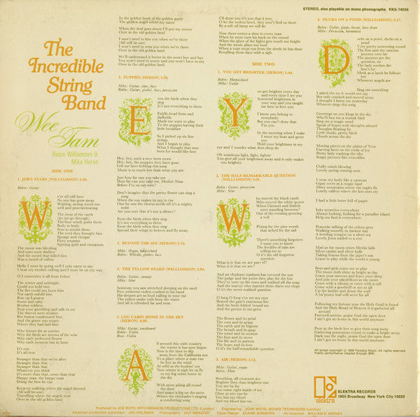 The Incredible String Band - Wee Tam (LP, Album, All) - De Platen Aap – Vinylwinkel in Brielle & online webshop voor muziekliefhebbers