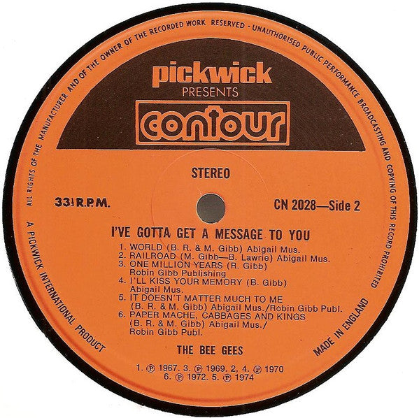 The Bee Gees* : I've Gotta Get A Message To You (LP, Album, Comp, RE)