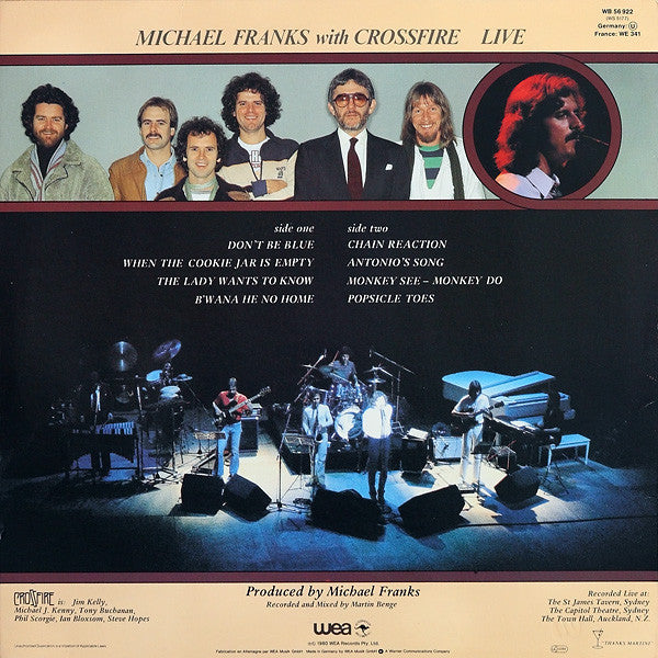 Michael Franks With Crossfire (9) : Live (LP, Album)