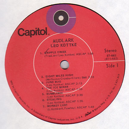 Leo Kottke : Mudlark (LP, Album, RP, Win)