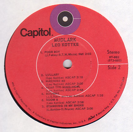Leo Kottke : Mudlark (LP, Album, RP, Win)