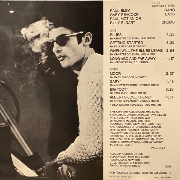 Paul Bley With Gary Peacock : Paul Bley With Gary Peacock (LP, Album)