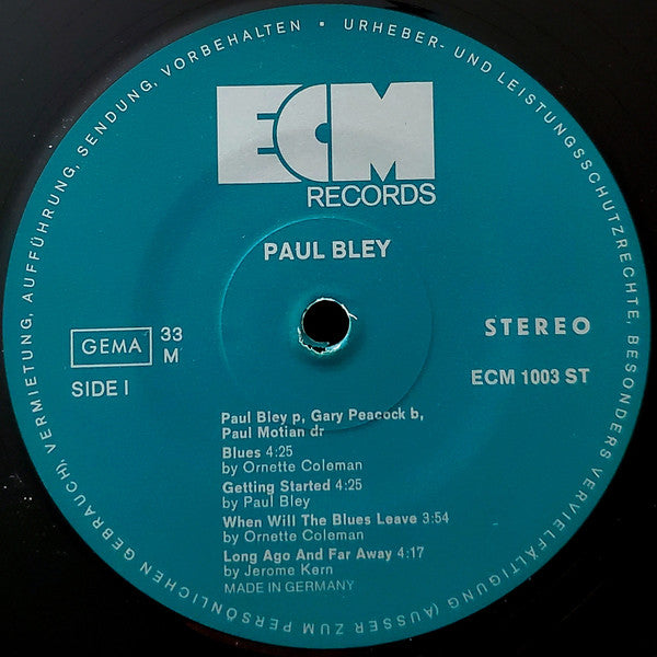 Paul Bley With Gary Peacock : Paul Bley With Gary Peacock (LP, Album)
