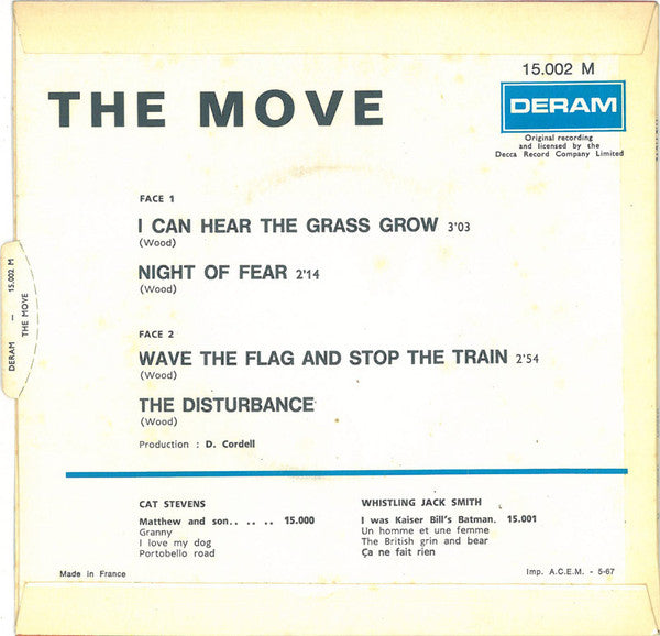 The Move : I Can Hear The Grass Grow / Night Of Fear (7", EP)