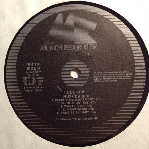 Culture : Nuff Crisis! (LP, Album)