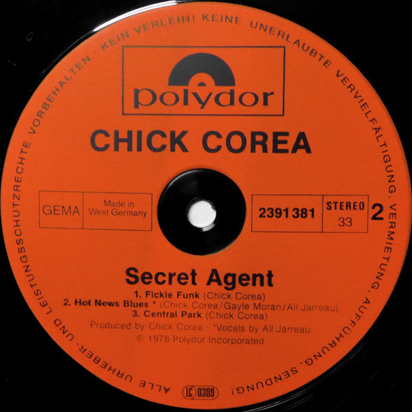 Chick Corea : Secret Agent (LP, Album)
