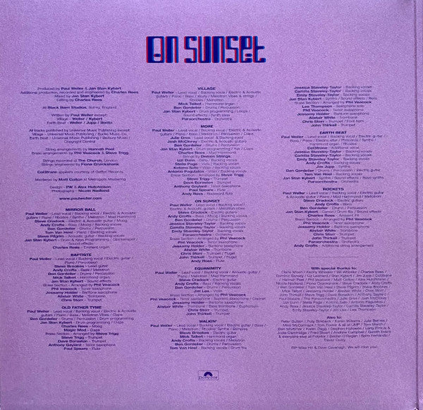 Paul Weller - On Sunset (2xLP, Album) - De Platen Aap – Vinylwinkel in Brielle & online webshop voor muziekliefhebbers