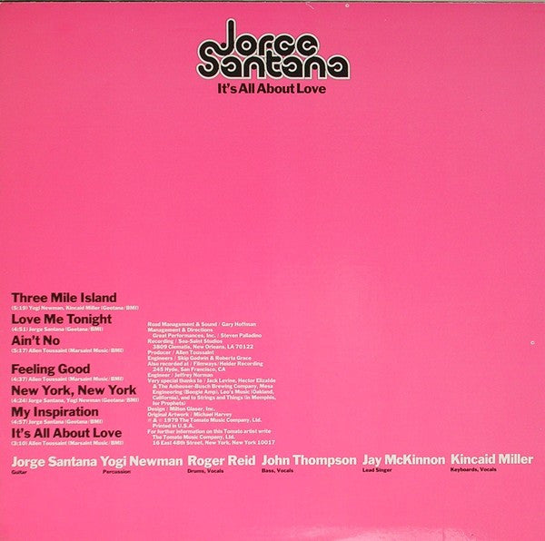 Jorge Santana : It's All About Love (LP, Album, Hau)