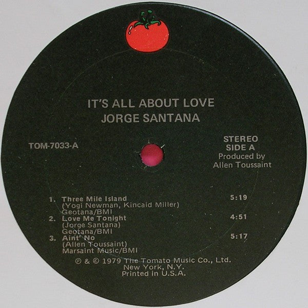 Jorge Santana : It's All About Love (LP, Album, Hau)
