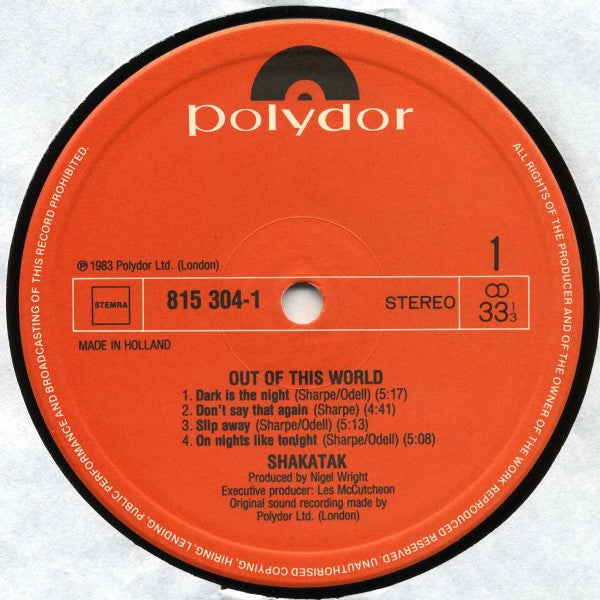 Shakatak : Out Of This World (LP, Album)