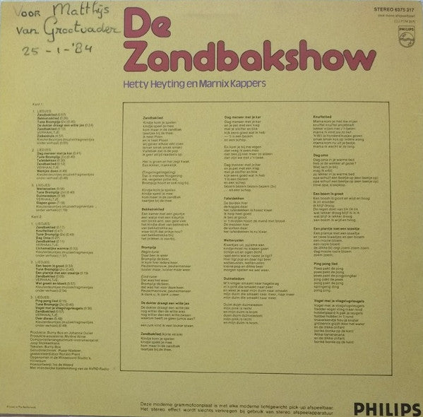Hetty Heyting En  Marnix Kappers : De Zandbakshow (LP, Album)