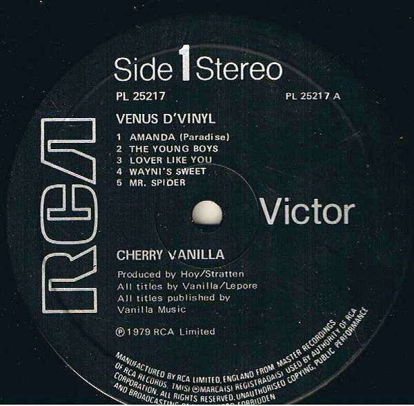 Cherry Vanilla : Venus D'Vinyl (LP, Album)