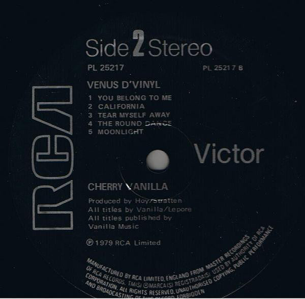 Cherry Vanilla : Venus D'Vinyl (LP, Album)