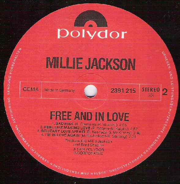 Millie Jackson : Free And In Love (LP, Album)