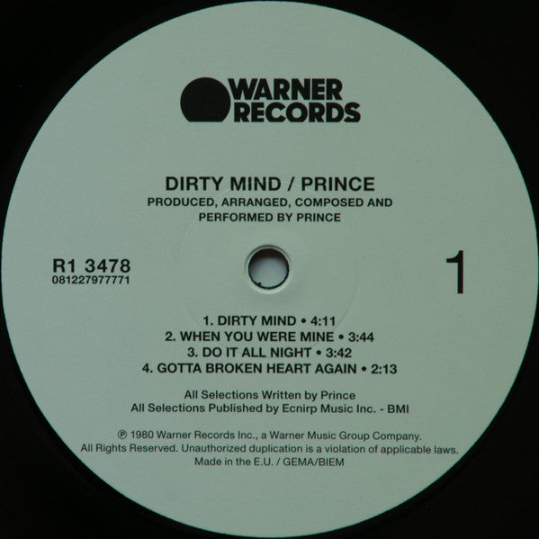 Prince - Dirty Mind (LP, Album, RE, RP) - De Platen Aap – Vinylwinkel in Brielle & online webshop voor muziekliefhebbers