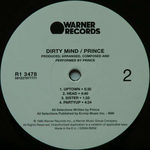 Prince - Dirty Mind (LP, Album, RE, RP) - De Platen Aap – Vinylwinkel in Brielle & online webshop voor muziekliefhebbers