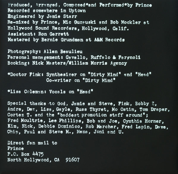Prince - Dirty Mind (LP, Album, RE, RP) - De Platen Aap – Vinylwinkel in Brielle & online webshop voor muziekliefhebbers